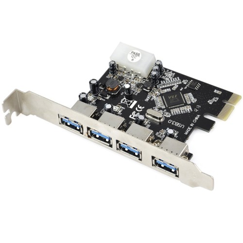 axGear 4 Port 5Gbps USB3.0 PCI-E PCI Express Card Adapter for Window XP Vista 7 8