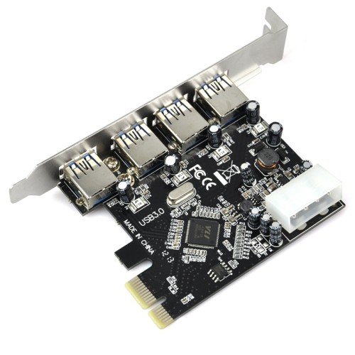 axGear 4 Port 5Gbps USB3.0 PCI-E PCI Express Card Adapter for Window XP Vista 7 8