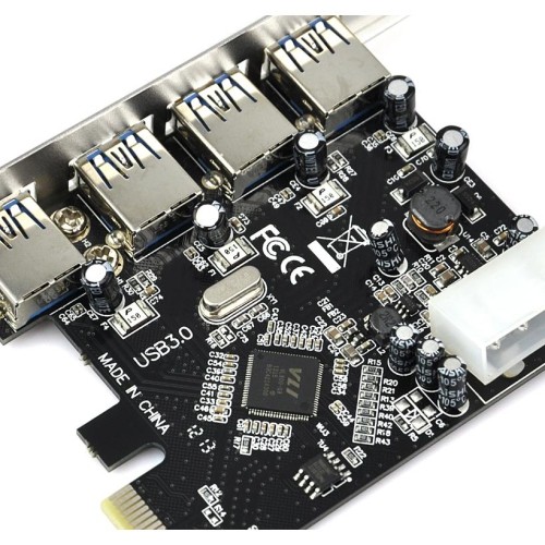 axGear 4 Port 5Gbps USB3.0 PCI-E PCI Express Card Adapter for Window XP Vista 7 8