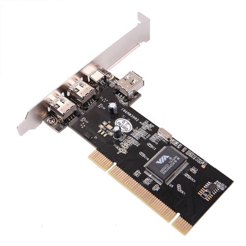 axGear IEEE 1394 Firewire 4/6 Pin 4 Ports High Speed PCI Card for PC