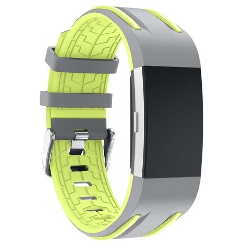 StrapsCo Racing Stripe Rubber Watch Strap Band for Fitbit Charge 2