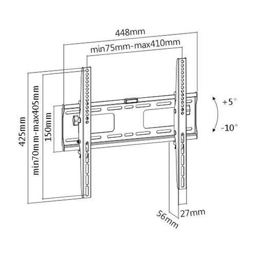 Support mural inclinable robuste Speedex pour téléviseur à écran plat ACL DEL de 32 à 55 po