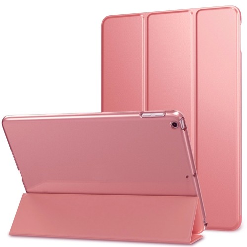 Exian New iPad 2017 9.7" triple folded Smart Flip Case Hot Pink