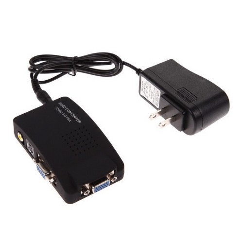 axGear AV RCA Composite S-Video To VGA Converter Adapter WIDE Sc0N