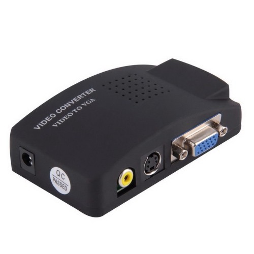 axGear AV RCA Composite S-Video To VGA Converter Adapter WIDE Sc0N