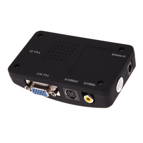 axGear AV RCA Composite S-Video To VGA Converter Adapter WIDE Sc0N