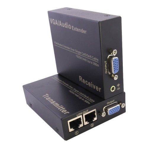 axGear VGA Over CAT5e Extender VGA Through RJ45 Cat6 Network Extension With Audio up to 1000Ft 300M