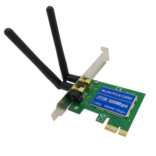 axGear Wireless PCI-E Network Card Cordless N 300M WiFi PCI Express Adapter w/ 2 Antennas