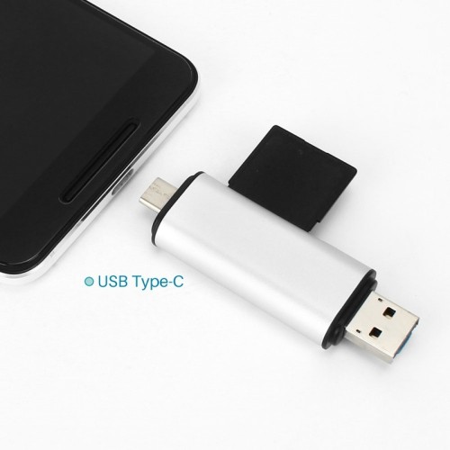 Le lecteur de cartes USB-C/USB 3.1/micro USB/OTG TF SD d’axGear pour MacBook de 12 po