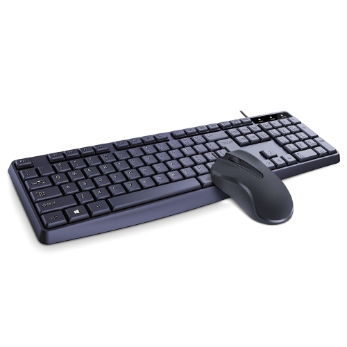 USB Wired Keyboard Full Sized Water Spill Resistant Black - axGear