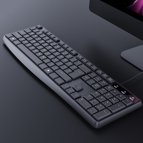 USB Wired Keyboard Full Sized Water Spill Resistant Black - axGear