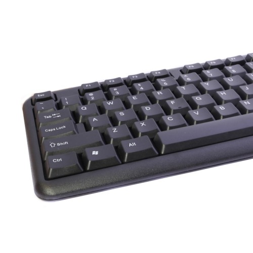 USB Wired Keyboard Full Sized Water Spill Resistant Black - axGear