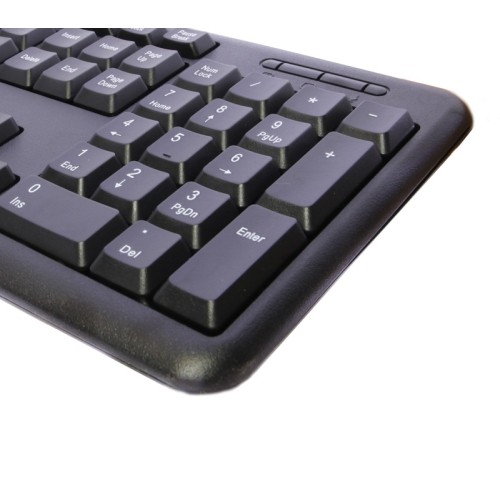 USB Wired Keyboard Full Sized Water Spill Resistant Black - axGear