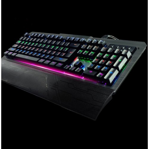 axGear Real Mechanical USB Keyboard Enhanded Gaming Backlit 3 LED Changeable Color Wired