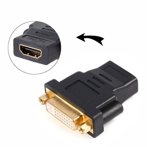 axGear HDMI Female to DVI Female Adapter HDMI to DVI-I Dula Link 24+5 F/F Converter