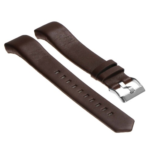 StrapsCo Genuine Leather Replacement Strap Band for Fitbit Charge 2 in Brown