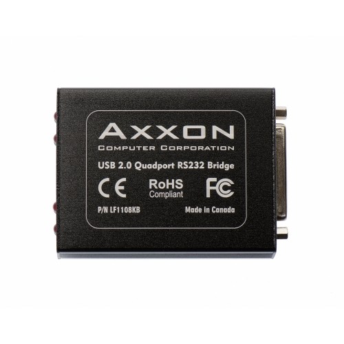 Axxon LF1108KB 1 Port USB to 4 Ports RS232 Serial Adapter w/ Quadplex Cable 12" HD44M-DB9M-4