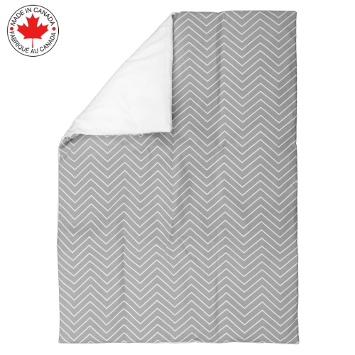 Bebelelo baby crib bedding 4 piece set, perfect for baby girls and boys, gray and white zigzag design