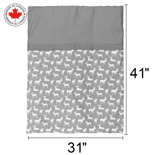 Bebelelo baby crib bedding 7 piece set, perfect for baby girls and boys, includes gray and white deer design