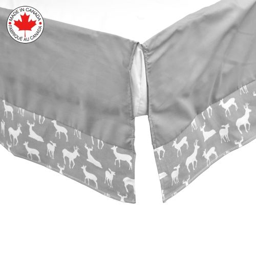Bebelelo baby crib bedding 7 piece set, perfect for baby girls and boys, includes gray and white deer design