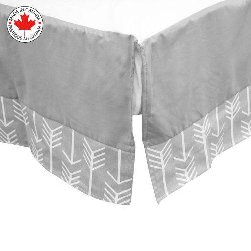 Bebelelo baby crib bedding 7 piece set, perfect for baby girls and boys, includes gray and white feather design