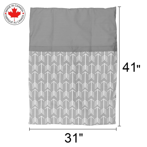 Bebelelo baby crib bedding 7 piece set, perfect for baby girls and boys, includes gray and white feather design