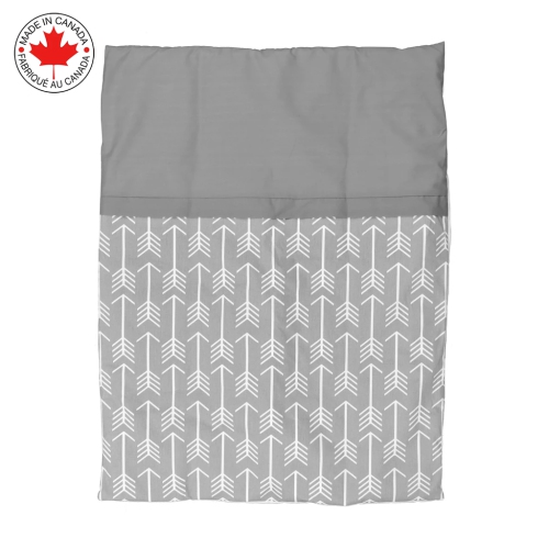 Bebelelo baby crib bedding 7 piece set, perfect for baby girls and boys, includes gray and white feather design