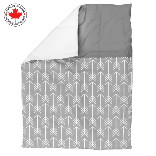 Bebelelo baby crib bedding 7 piece set, perfect for baby girls and boys, includes gray and white feather design