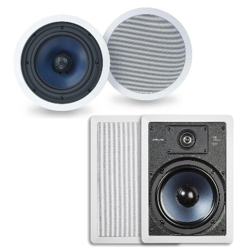 Polk Audio Rc80i 8 Round In Ceiling Speakers Pair Rc85i 8 In Wall Speakers Pair Bundle