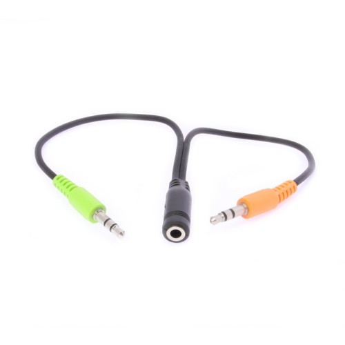 axGear axGear 3.5mm Cell Phone Headset Split to Mic and Audio Splitter Use Cell Phone Headset on Computer