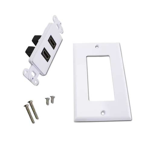 axGear HDMI Wall Plate Cable Face Panel Coupler Outlet Extender 2 Port