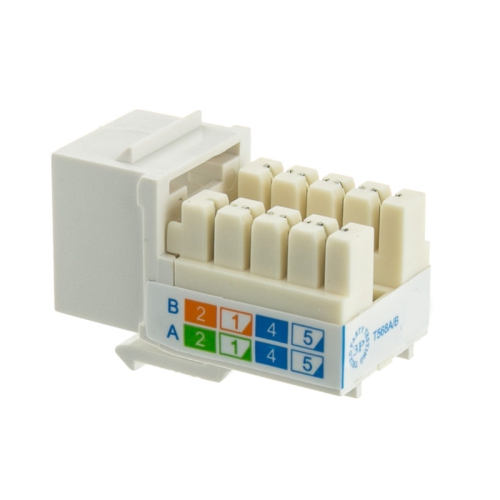 axGear Keystone Jack Cat 6 Network Ethernet 110 Punchdown 8P8C Cat6 White