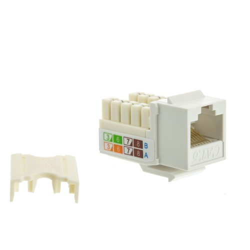 Beige Single Keystone Wallplate /& Jack Combo TechCraft Cat6 Keystone Kit