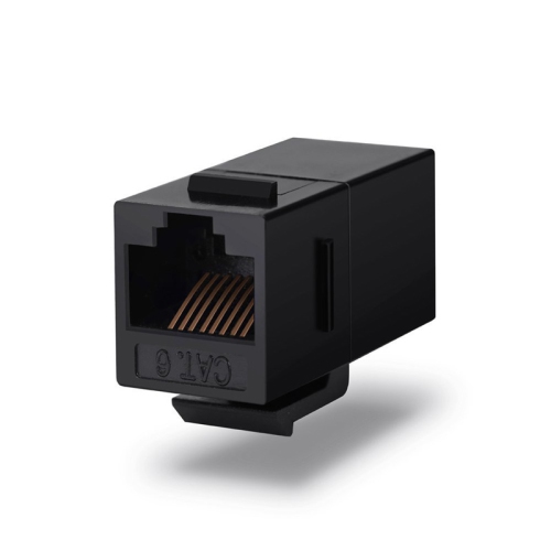 AXGEAR  Cat6 Inline Coupler Keystone Rj45 Female to Female Snap-In Jack Insert - In Black