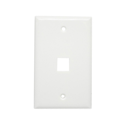 axGear 1 Port Keystone Wall Plate Single Gang Standard Size RJ45 Jack Modular Insert Cat5e Cat6 Ethernet Port White