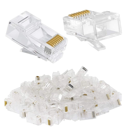 axGear RJ45 Crystal Head Cat5e Network Cable Connector Gold Plated 100pcs