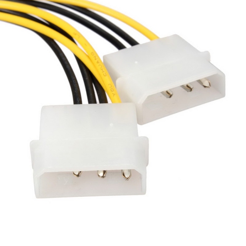 axGear Dual 4 Pin Molex IDE to 8 Pin PCI Express Power Cable PCI-E Adapter