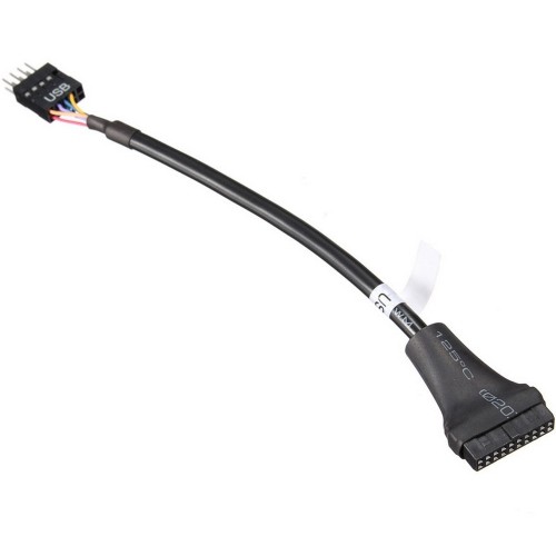 axGear USB 3.0 20-pin Header Female to USB 2.0 9-pin Male Adapter Converter Wire Cable