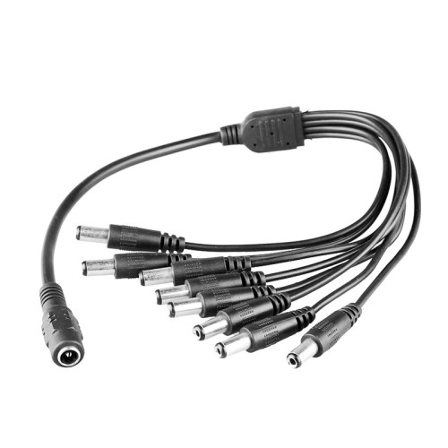 axGear DC Jack Power Splitter Cable 1 to 8 Adapter Female to Male for DVR Security Camera 5.5x2.1 mm