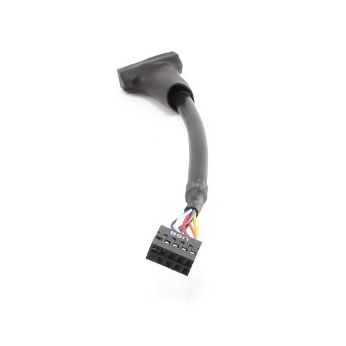 axGear New Portable USB 3.0 20-pin Header Male to USB 2.0 9-pin Female Adapter Black