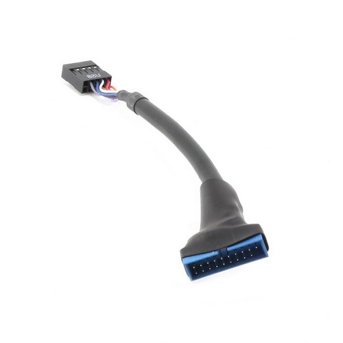 axGear New Portable USB 3.0 20-pin Header Male to USB 2.0 9-pin Female Adapter Black