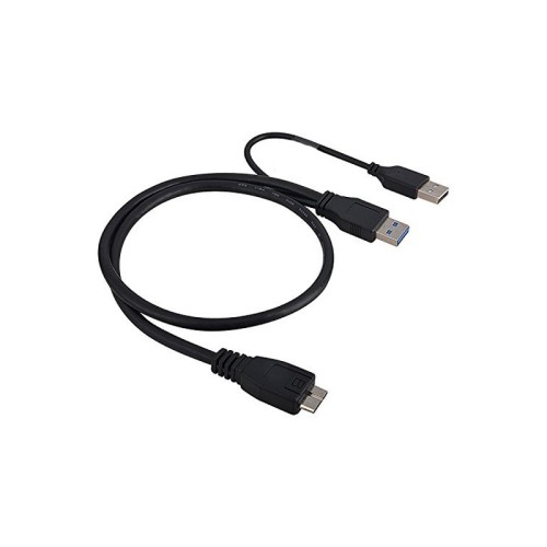 Câble USB 3.0 A mâle vers micro USB 3 y avec USB Power Connect pour disque dur mobile 2.5 d’axGear