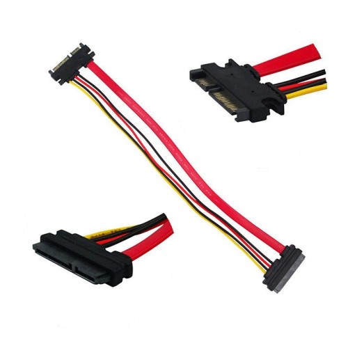 axGear 12'' Male to Female 7+15 Pin Serial SATA Data Power Combo Extend Extension Cable