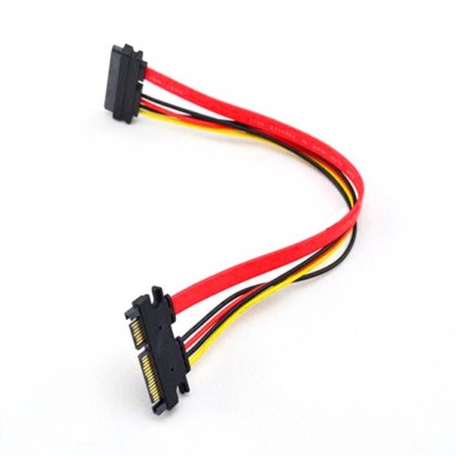 axGear 12'' Male to Female 7+15 Pin Serial SATA Data Power Combo Extend Extension Cable