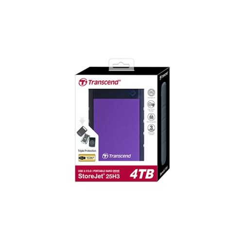 Transcend StoreJet 1TB USB 3.0 Portable External Hard Drive - Purple -