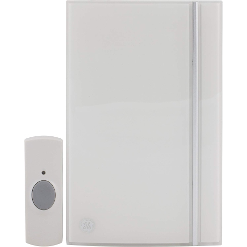 Ge 19244 Wireless Door Chime With Grey Button Melody White