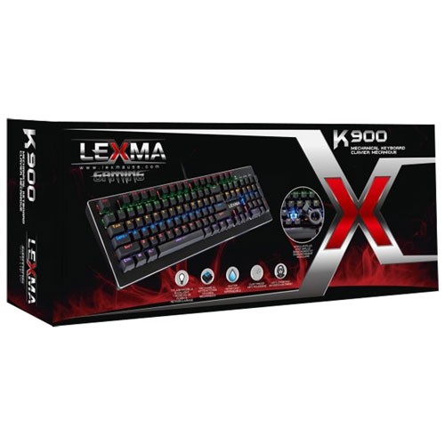 Lexma K900 Backlit Mechanical Blue Switch Gaming Keyboard - Open Box- English