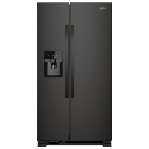 Whirlpool 34" 21.2 Cu. Ft. Side-by-Side Refrigerator (WRS315SNHB) - Black - Open Box-Scratch & Dent