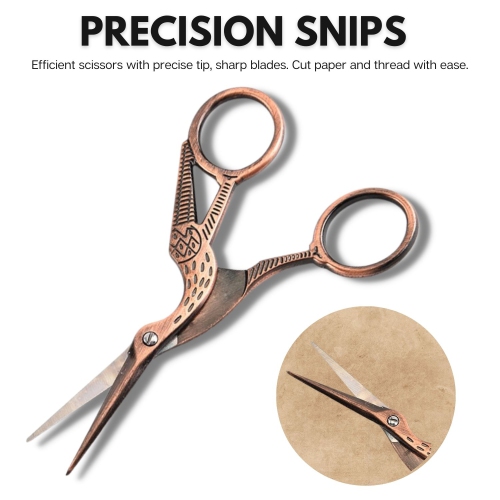 Arolly Retro Style 5.51" Embroidery Scissor with Sharp Blades, Multi-purpose Small Sewing Scissors for Art and Needle Work, Cutting Tools