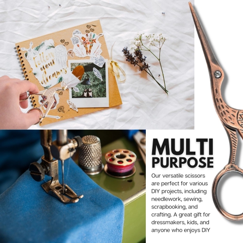 Arolly Retro Style 5.51" Embroidery Scissor with Sharp Blades, Multi-purpose Small Sewing Scissors for Art and Needle Work, Cutting Tools